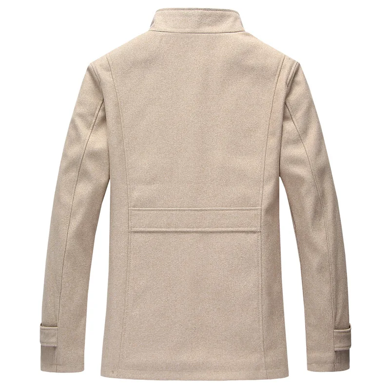 Новая мода Мужская ветровка куртка высокого качества с воротником-стойкой Корейская повседневная мужская куртка шерстяное пальто ZZG110