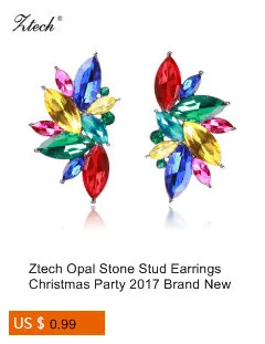 Ztech New Hot Light Blue& Pink Resin with big Crystal Flower Earrings for Women Luxury Starburst Pendant Gem Statement Earrings