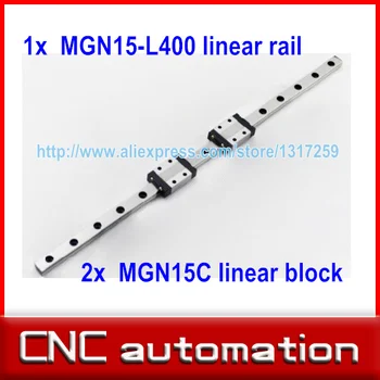 

1pc 15mm width 400mm MGN15 linear guide rail + 2pc MGN MGN15C Blocks carriage CNC