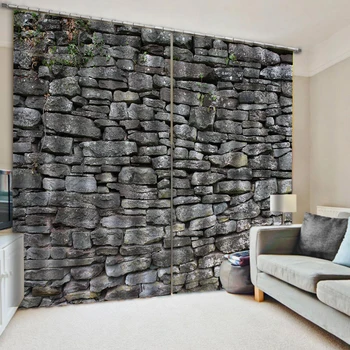 

3D Stone Printed Windows Curtains for Living Room Bedroom Decorative Kitchen Curtains Drapes Window Treatments customized