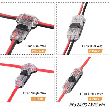 

Wire Connectors - Low Voltage Electric Wire Connectors Terminals 40 Pack,No Stripping Quick Splice Wiring Connectors for Set by
