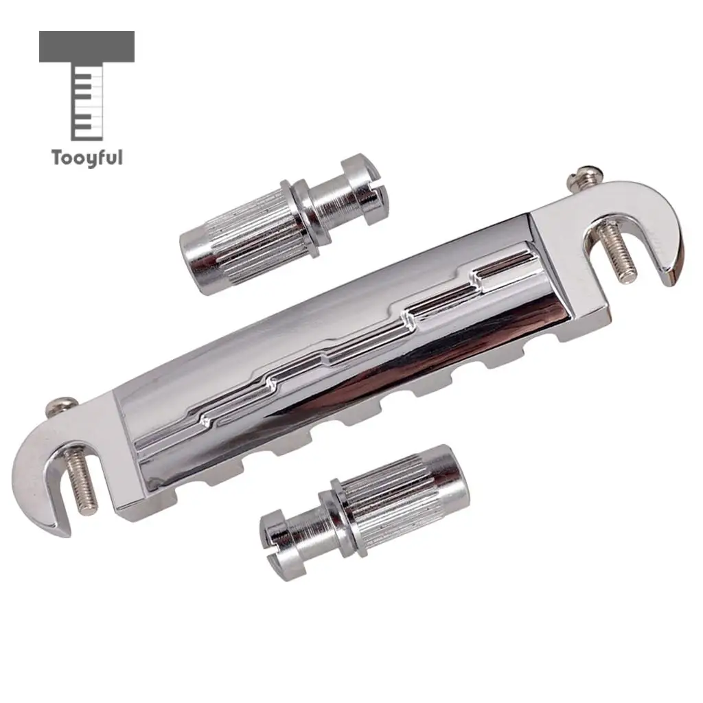 Tooyful Compensated Wraparound Bridge Tailpiece with Studs for LP Style Guitar Parts Accessories