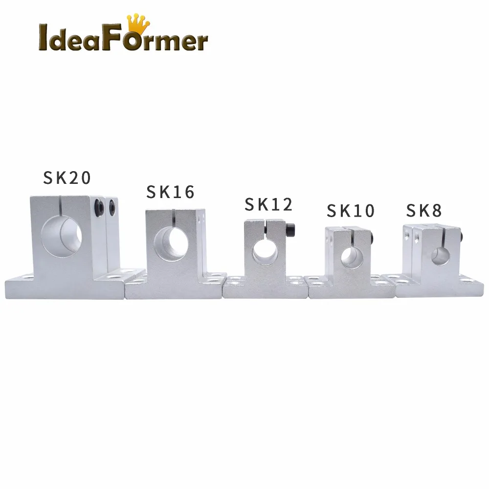 

10pcs Linear bearing rail shaft support SK8 SK10 SK12 SK16 SK20 Aluminum Block For XYZ Table CNC Router SH8A SH10A SH12A SH16A