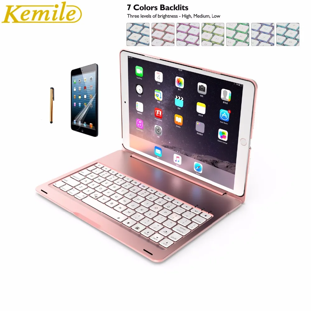 Беспроводная Bluetooth клавиатура для Apple iPad Pro 10 5 A1701 7 видов цветов с подсветкой чехол