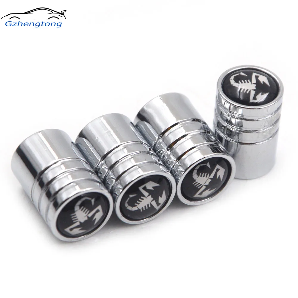 

Gzhengtong 4pcs/lot Auto Wheel Tire Valve Cover Car Styling Car-Styling Car Metal Sliver Caps Emblems Case For Fiat Abarth