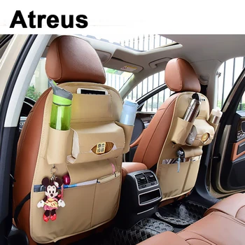 

Atreus 1pcs Genuine Leather Car Seat storage Hanging bags For Nissan qashqai Citroen c4 c5 c3 Chevrolet cruze aveo Peugeot