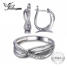 Jewelrypalace Anillo Nudo Infinito Pendiente Del Aniversario de Boda de Compromiso Sólido 925 Sterling Silver Jewelry Set Marca de Joyería Fina