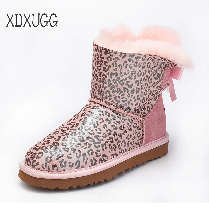 

Australia 100% natural sheep fur snow boots women short boots / winter warm flat bottomed large boots / lace-up/free shipping