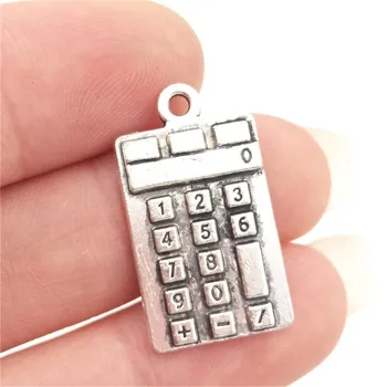 

BULK 30 Zinc Alloy Calculator Charms School Theme Teacher Gift Idea Antique Silver Plated DIY Jewelry Making 13*23mm 2.4g