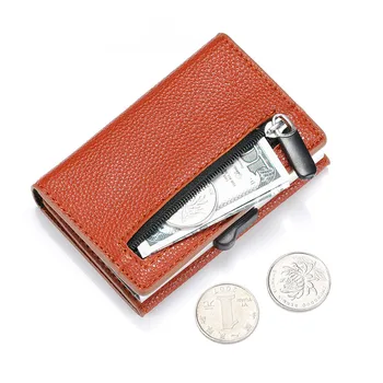 

2020 New Smart RFID Wallet Unisex Business Credit Card Holder Single Box Aluminium Card Wallet Coin Purse Card Case