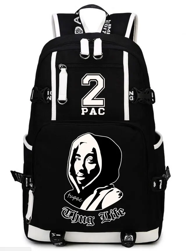 

Fashion 2pac tupac thug life hiphop Women Men Leisure Girls Boys Universe School Wild Hunt Cool Shoulder Bag backpack