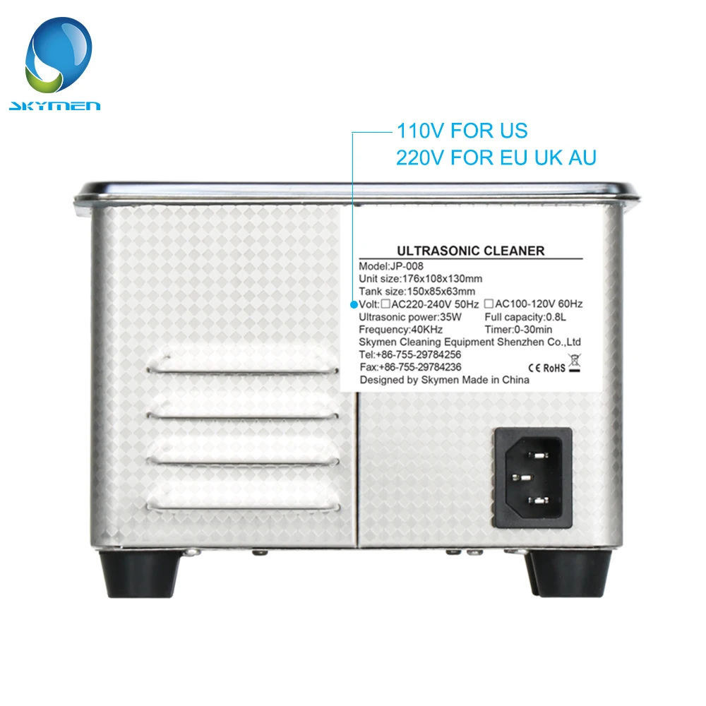 Online Skymen 800ml Edelstahl JP 008 Ultraschall Reiniger Bad Digitale Ultraschall Welle Reinigung Tank für Münzen Nagel Werkzeug teil