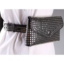 Модная небольшая сумка на пояс с заклепками Женская поясная сумка дизайнерская роскошная сумка для телефона сумочка в стиле панк сумка