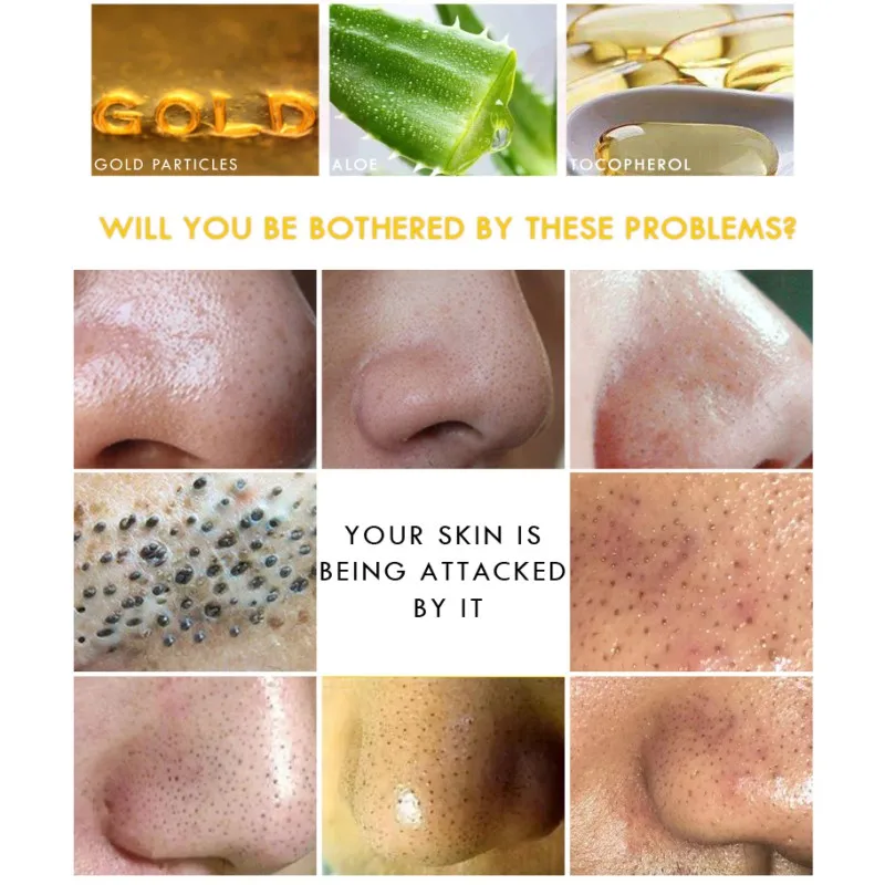 40g Gold Collagen Facial Peel Off Mask Blackhead Remover Pores Cleaner Firming Anti-Aging Face Skin Care Mask