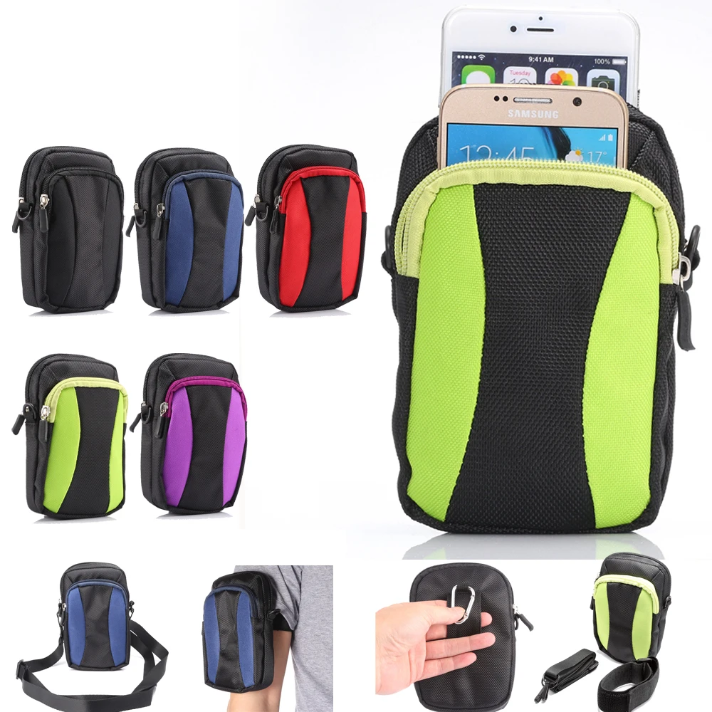 New Double Zipper Outdoor Cover Case Sports Waist Wallet Mobile Phone