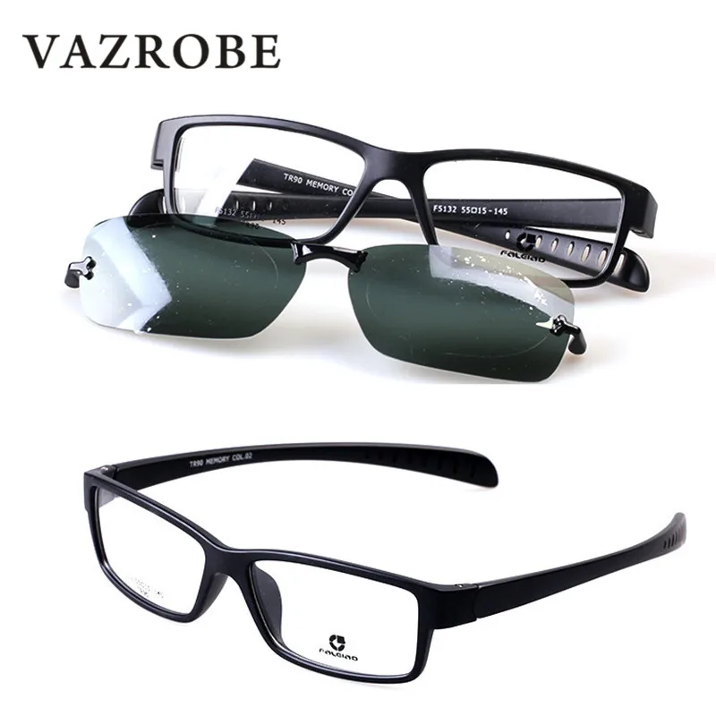 

Vazrobe TR90 Clip on Polarized Sunglasses Men Sport Style Sun Glasses with Double Lens Anti Glare UV400 Myopia Eyewear for Man