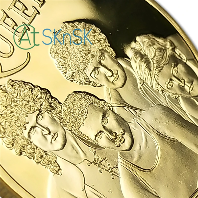 British Queen Rock Band Silver Plated Commemorative Coin Gold Plated Metal Coins For Fans Collection