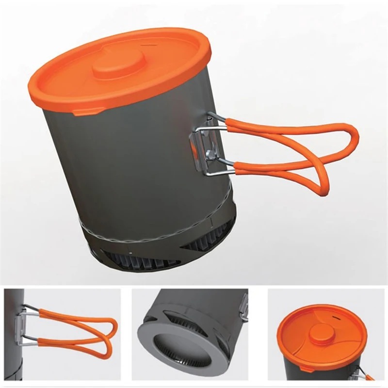 FMC-XK6 fuego Maple exterior senderismo cocina Intercambiador de Calor olla taza Camping Picnic tetera de aluminio 190g 1L