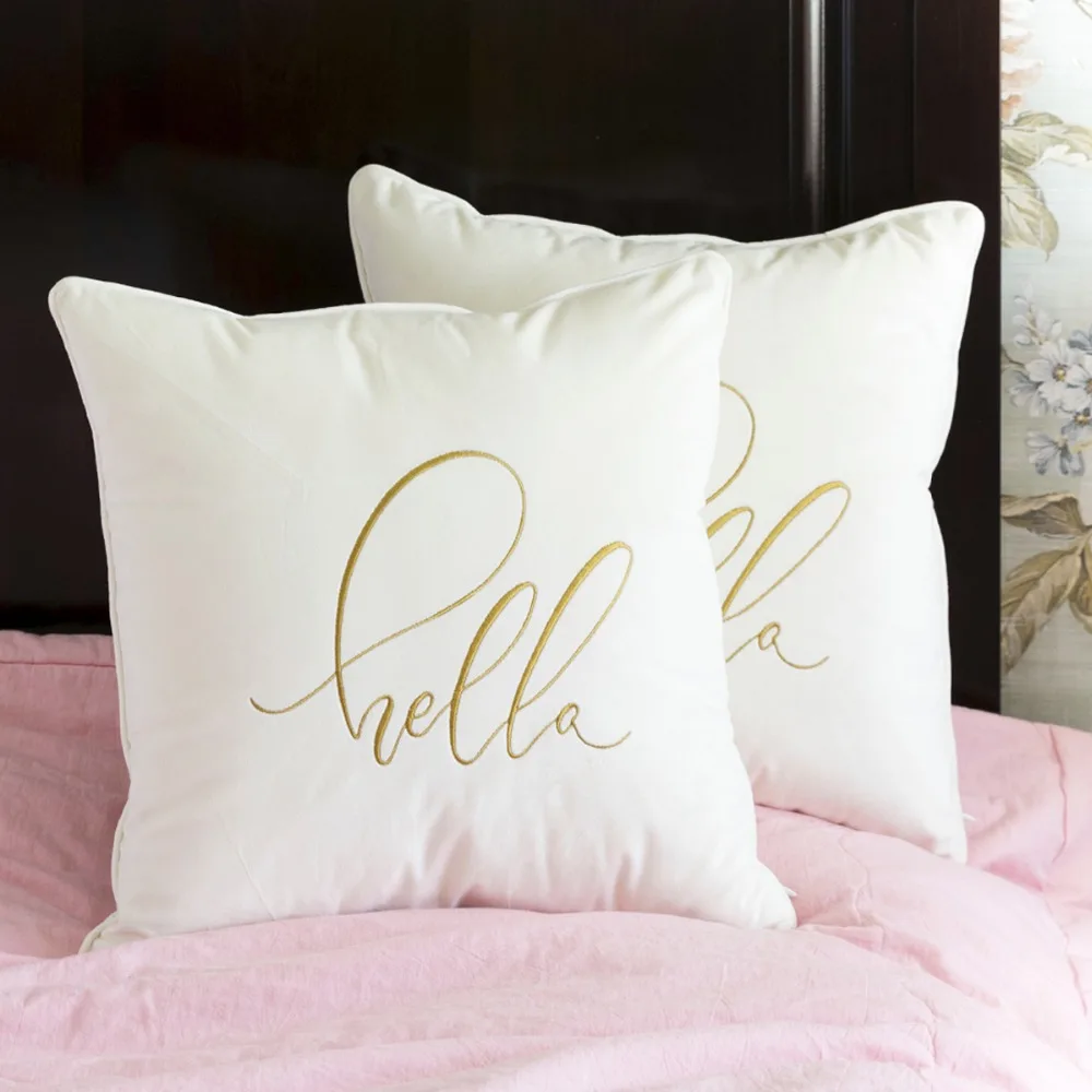 

Embroidered Cushion Covers Throw Pillow Covers 45x45 50x50 2Packs GIGIZAZA Decoration Soft Throw Pillows for Couch Bed 45x45CM