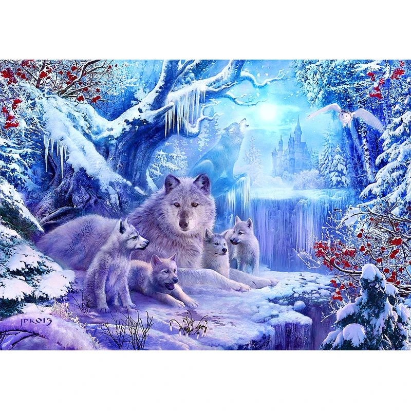 Diamond Embroidery Wolves In Snow Diy 5D Diamond Painting