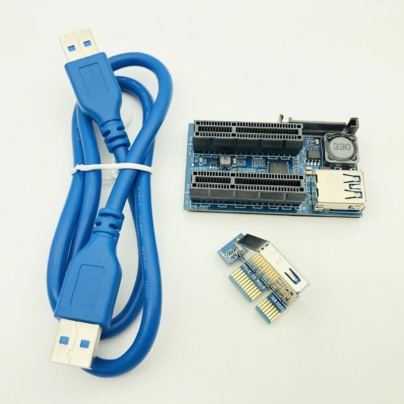 Nuevo en la tarjeta PCI Express adaptador USB 3,0 fondos componentes de PC extensor PCIE Riser PCI-E tarjeta Riser PCI E elevador para tarjeta de vídeo