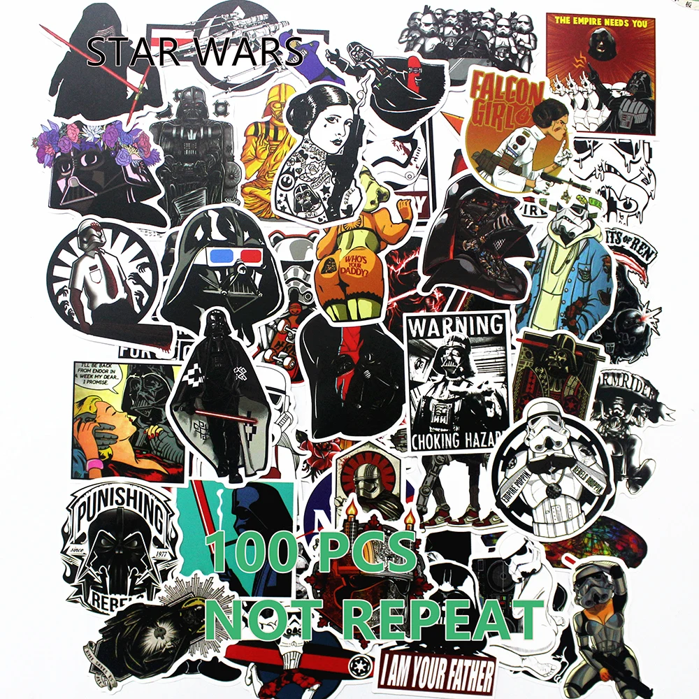 100Pcs matte Cool Styling Star Wars Luggage Decal Toy The Stickers For Car Pvc Waterproof Laptop