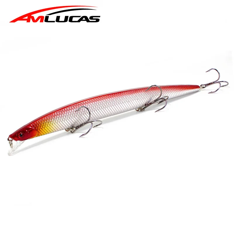 Amlucas طعوم صيد سمك البلمة 18 سنتيمتر 23.8g الصلب Wobblers Crankbait 3D عيون الطعم الاصطناعي المرقط بايك الكارب الصيد اكسسوارات WW9