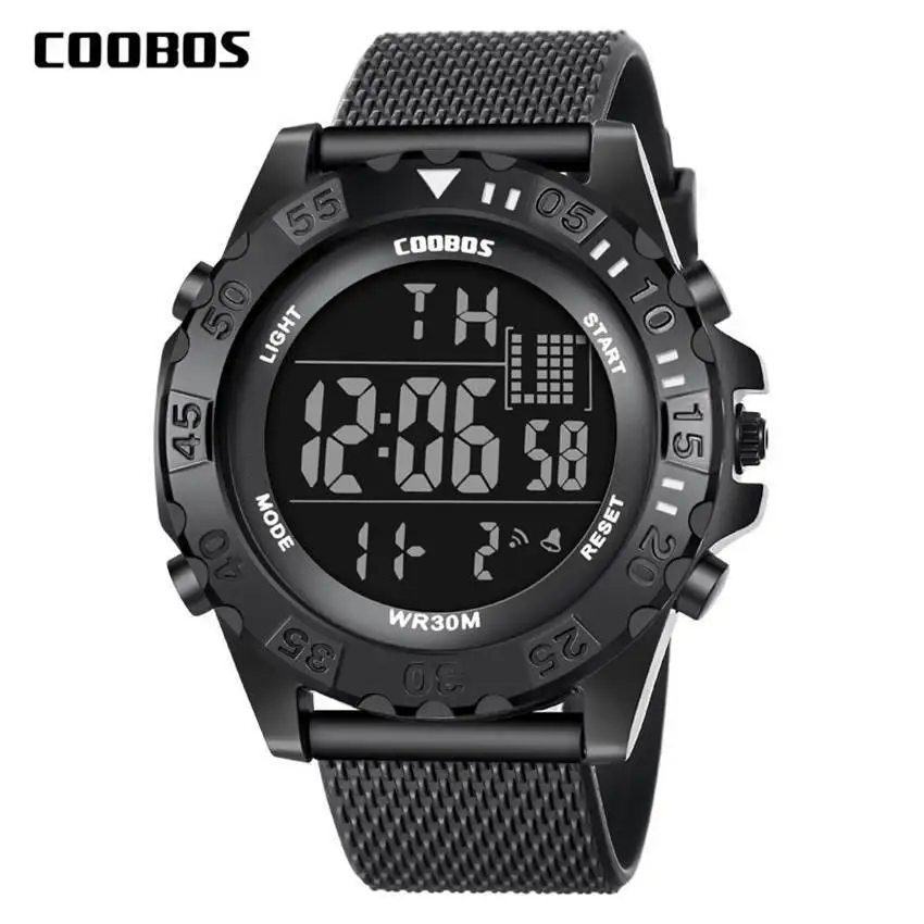 Coolboss Роскошные Брендовые мужские спортивные часы с цифровым ЖК дисплеем военные