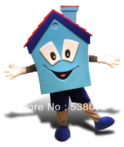 

Beautiful Blue house mascot costume adult size Advertising house Cartoon mascotte outfit suit Carnival Fancy Dress Kits