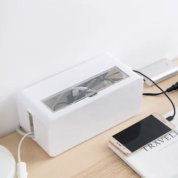 

1Pc Power Cord Socket Storage Box Case Cable Manager Container Organizer Dustproof Safety Socket Box Container Large Plastic Box