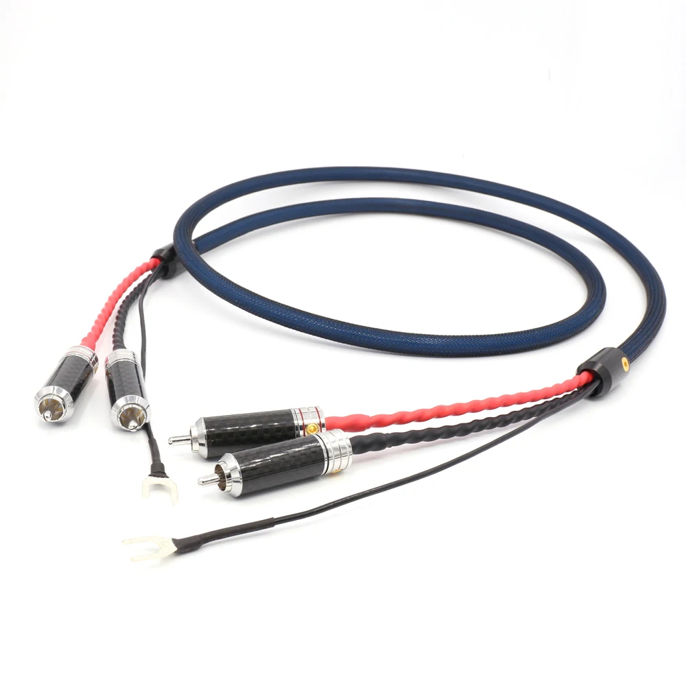 

Free shipping Viborg LC801 2 RCA to 2 RCA cable 5N 99.998% OFC copper silver plated Tonearm Cable Phono Cable