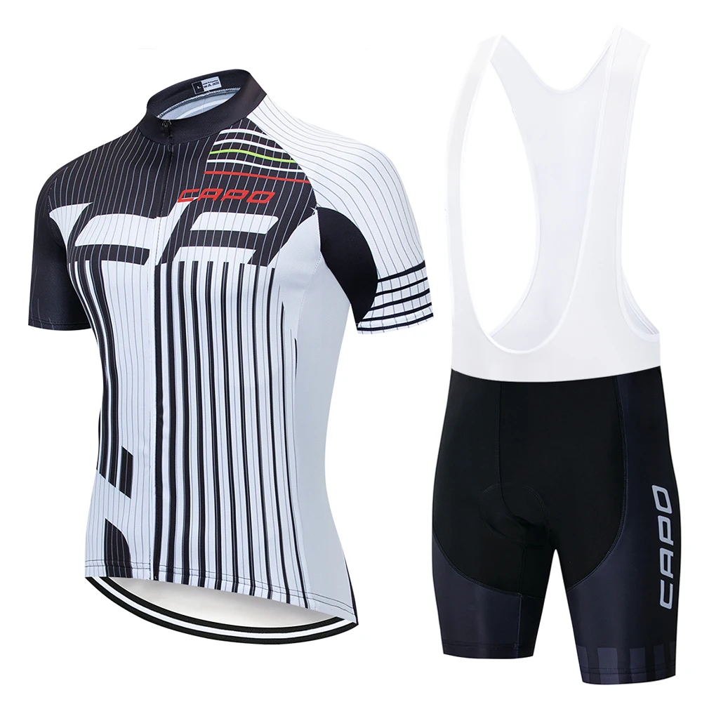SUREA Summer Black Cycling Jersey with Shorts Suit For men Bike Clothes Set Quick Dry and Breathable
