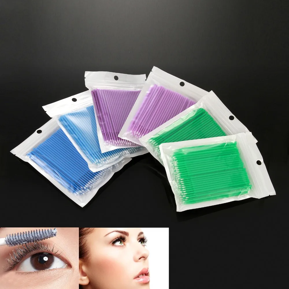 

100Pcs/bag Disposable MicroBrush Eyelashes Extension Individual Lash Removing Swab Micro Brush For Eyelash Extension Tools