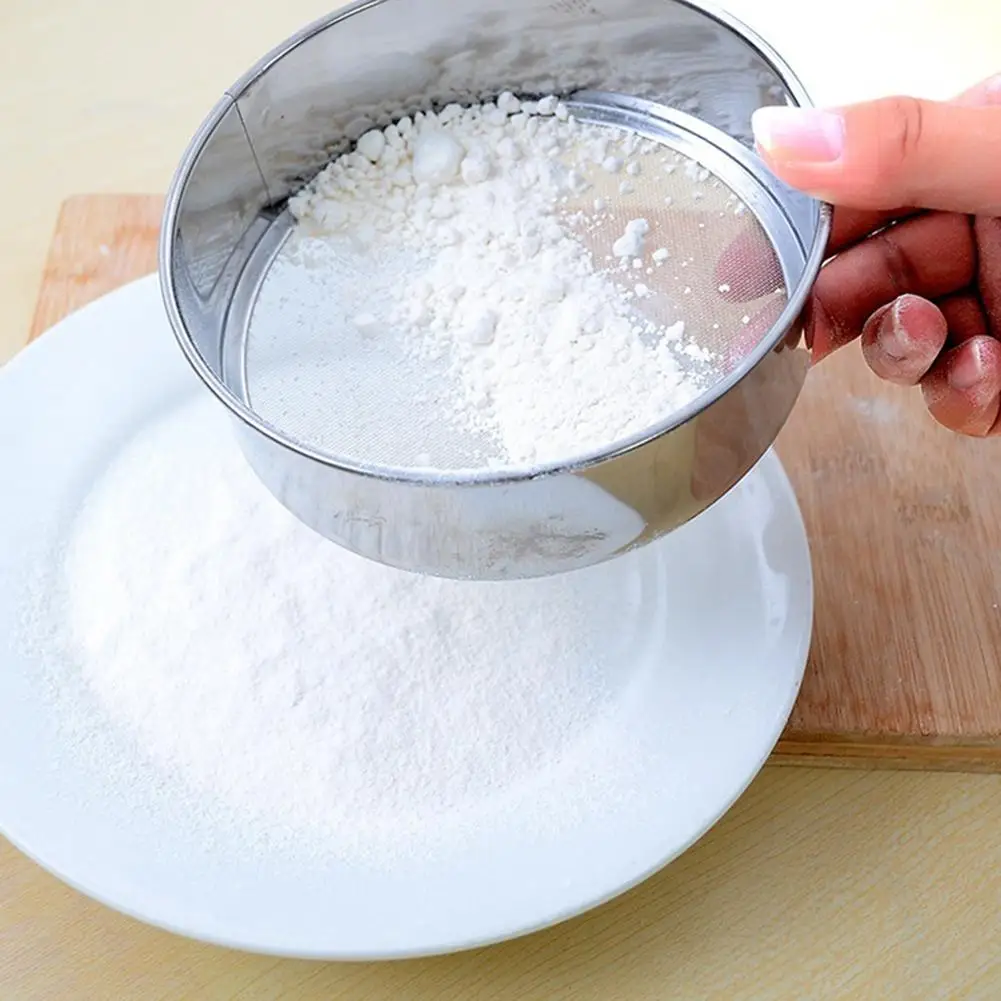 

Stainless Steel Mesh Flour Sifting Sifter Sieve Strainer Baking Kitchen Tools