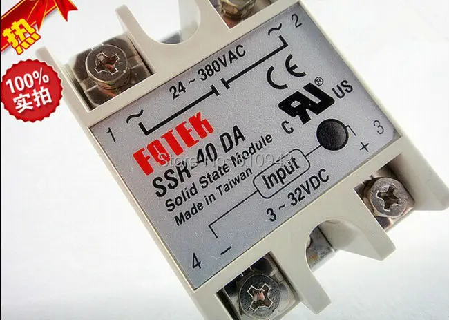 

FOTEK SSR-40DA Manufacturer 40A ssr relay,input 3-32VDC output 24-380VAC