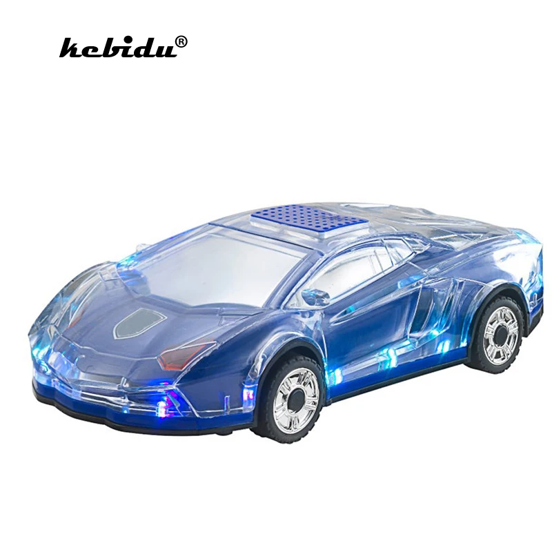 

kebidu Crystal Car Model Speaker Car Shape Bluetooth Speakers TF Card FM Radio Handfree SoundBox with Colorful LED Light Flash