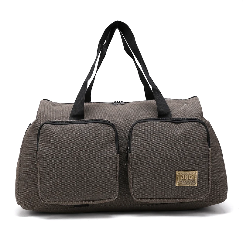 

Brown Custom Durable Canvas Travel Luggage Bag Duffle Bag Promotional Gift Bag
