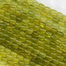 Скидка натуральный зеленый Корея оливковый нефрит Форма Риса овальные бусины 6x8 мм подходят ювелирные изделия DIY ожерелье или браслеты 03847