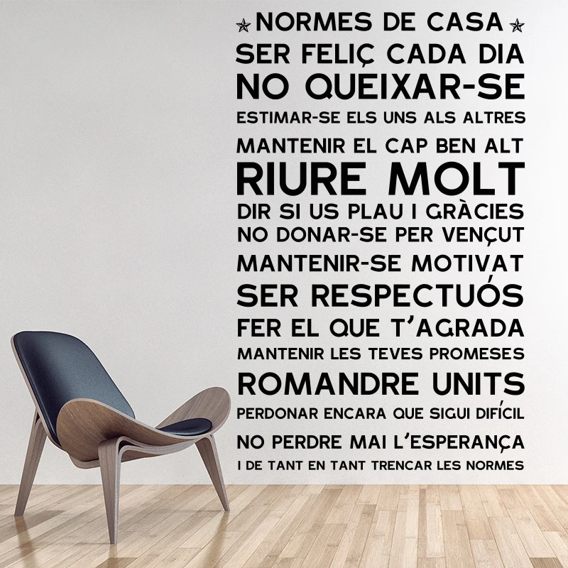 Espana Version Catalana Normes De Casa Reglas De La Casa Pegatina De Pared Decoracion Del Hogar Cita Familiar Decoracion Diy Vinilos De Pared Para Ninos Habitacion Kids Room Family Quoteshouse Rules Wall Stickers