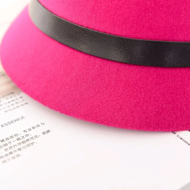 Многоцветный пляжный зонтик Кепка с покрывалом на открытом воздухе винтажная Женская шляпка Женская шерстяная фетровая котелок с широкими полями шляпа