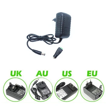 

110-240V AC To DC Adapter 12V 2A Power Adaptor Charger Universal Switching Supply 12 Volt LED Light Strip Plug+Connector