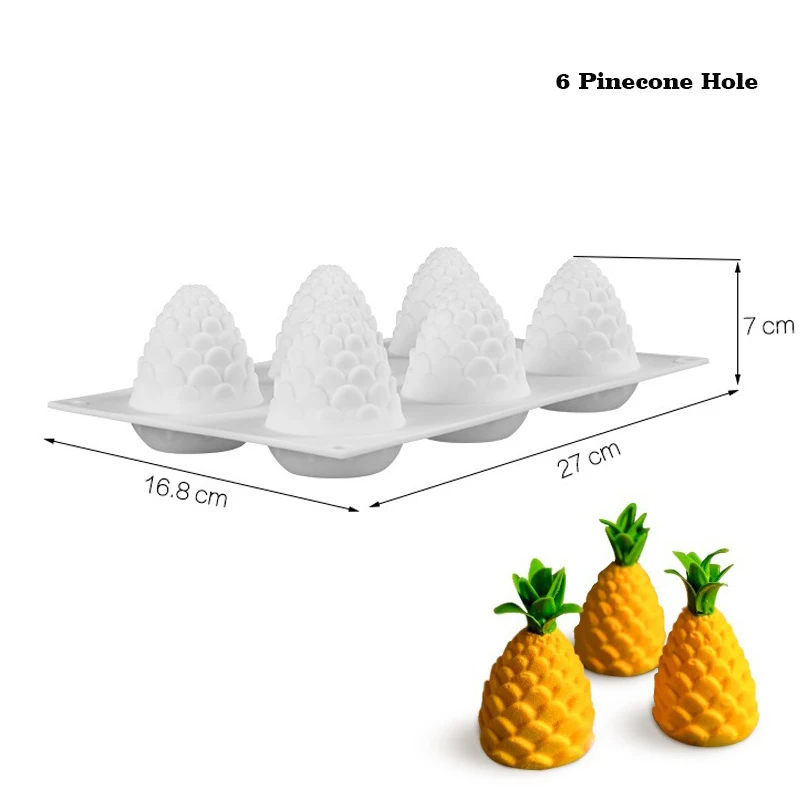 27 форма силиконовая форма для торта мусс Десерт Формы для выпечки шоколадный помадка форма для мороженого инструмент для украшения торта - Цвет: 6 Pinecone Hole
