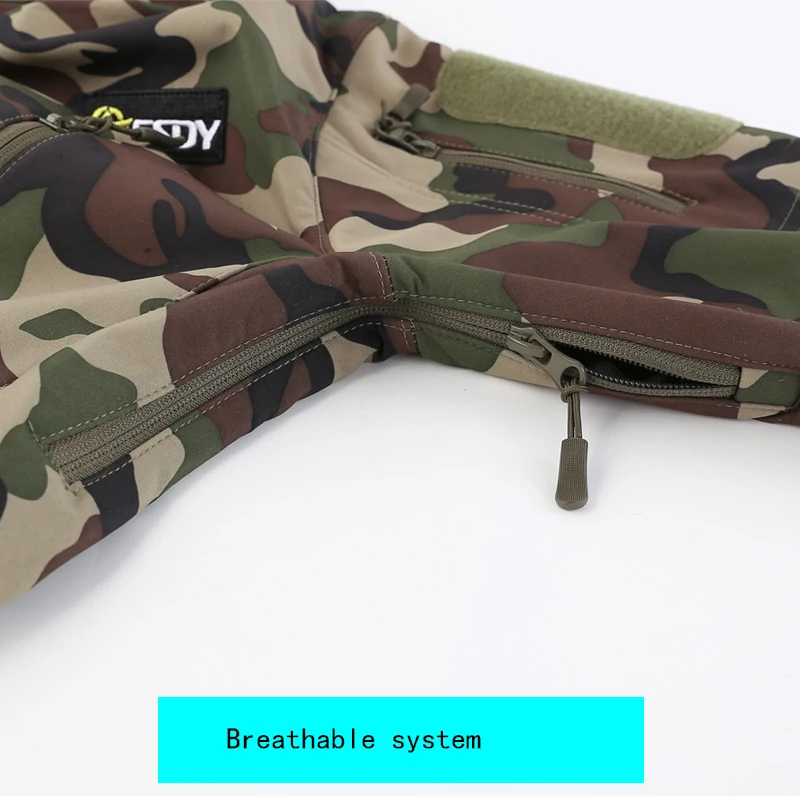 Куртка SoftShell мужская уличная Водонепроницаемая Теплая Охотничья ветровка пальто
