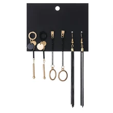 4 пар/лот в стиле панк, Модный корейский Комплект сережек для женщин, массивные золотые круглые серьги-гвоздики, длинные серьги с кисточками,, Brincos