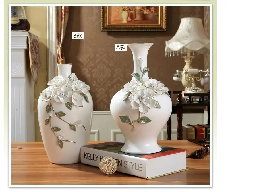 Ceramic Chinese White Modern Flowers Vase Home Decor Large Floor Chinese White Modern Flowers Vase