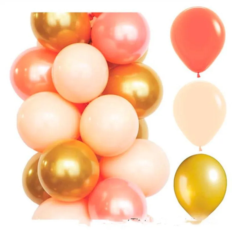 

12pcs 10inch coral peach mint blue pink gold latex balloons Baby shower Kids Birthday unicorn party wedding helium balloon decor