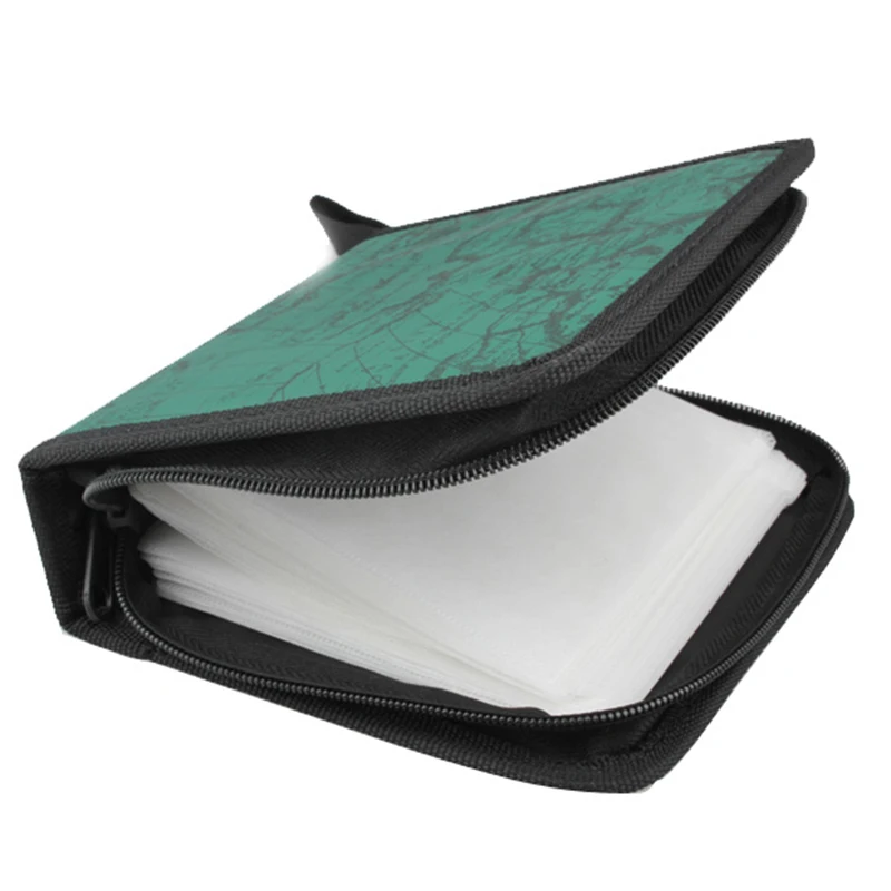 prativerdi World Map Pattern CD Box DVD Storage Bag Carry Case Organizer Sleeve Nylon Wallet Cover For Home Or Car CD Package7