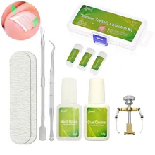 Вросшего выпрямления зажим изогнутый патч ногтей наклейки клей Уход за ногами Набор инструментов Комплект атлет инструмент для лечения вросшего ногтя коррекции инструмента