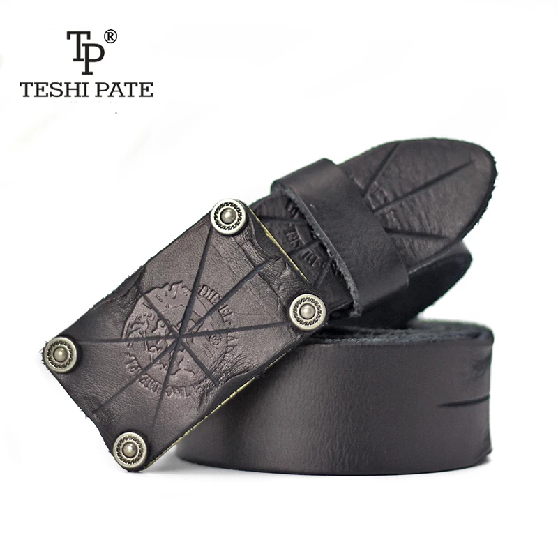 TESHI PATE Top cowhide Men s Retro Handmade First Layer Of Leather New 2017 Casual Smooth