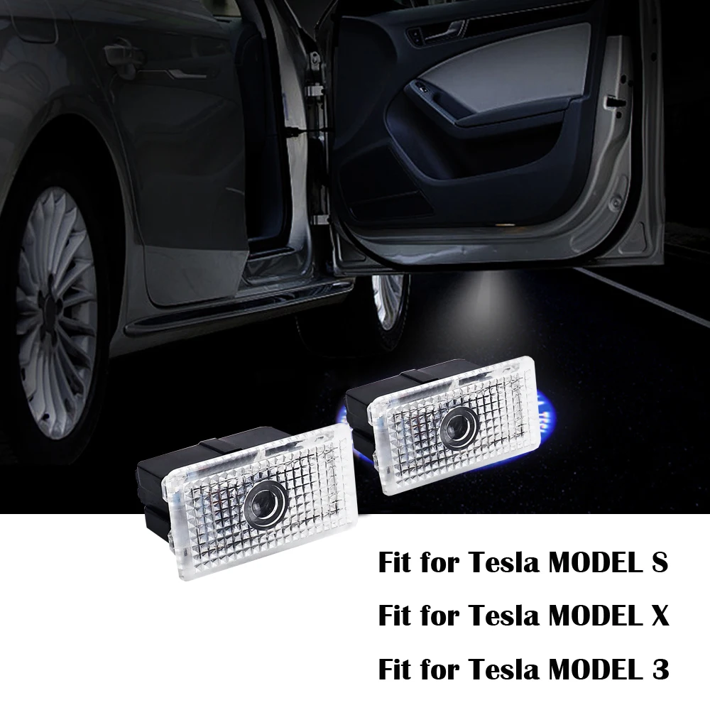 

4pcs Courtesy Light Car Door Light for Car Tesla MODEL X MODEL S MODEL 3 Emblem Badge Welcome Light Ghost Shadow Projector Lamp